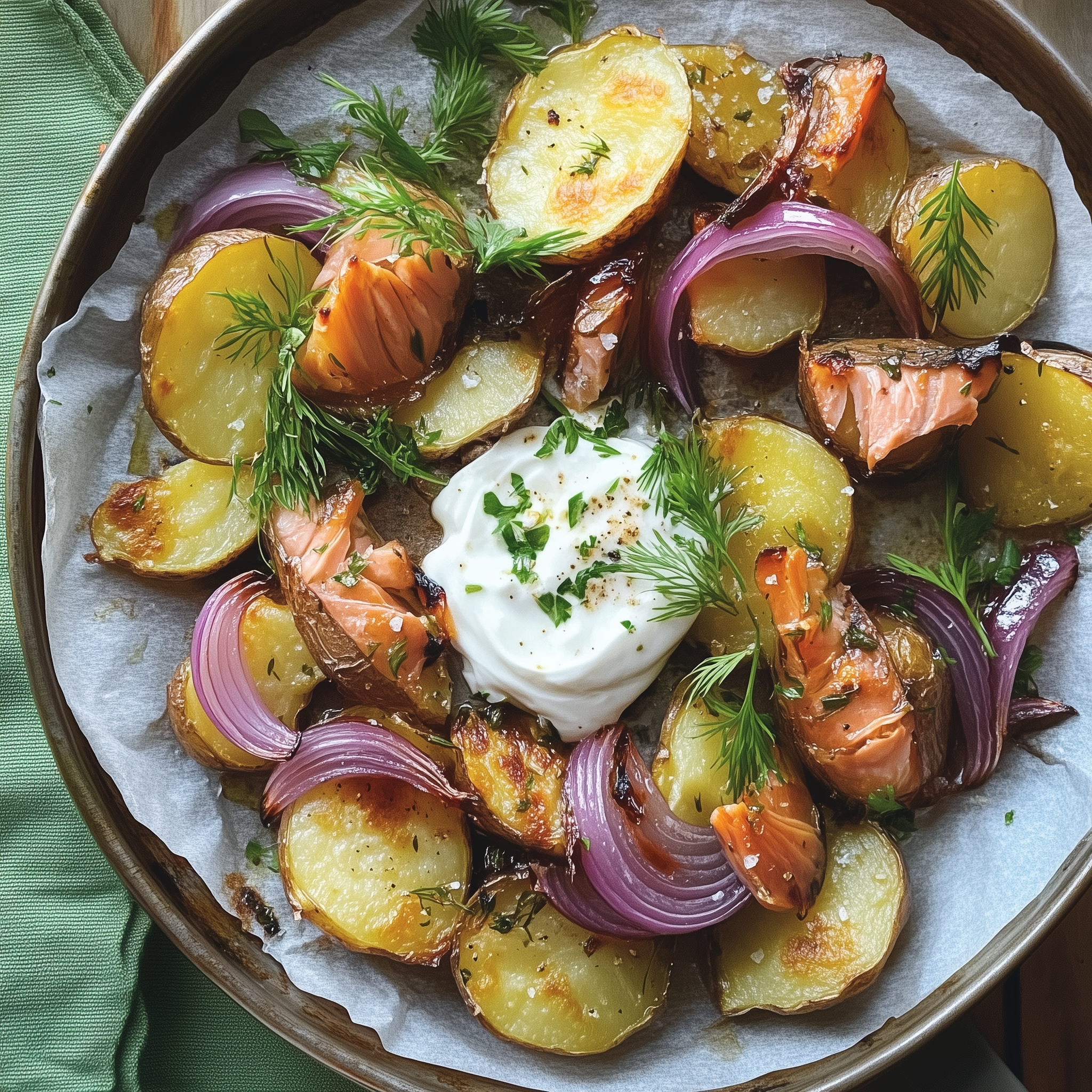 Smashed Potatoes and Hot Smoked Salmon